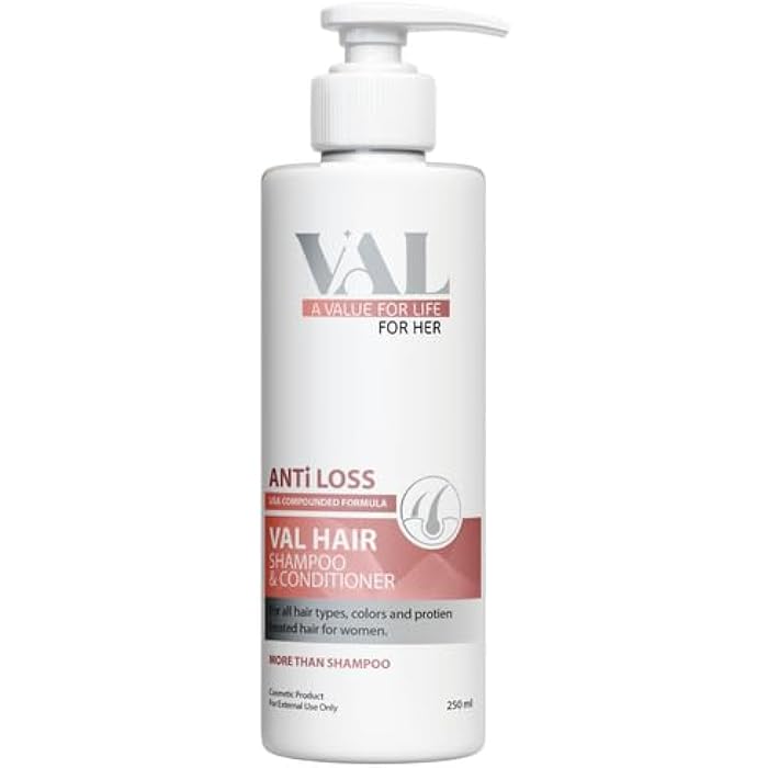 Val Anti Hair Loss Shampoo & Conditioner for Her – Promotes Growth, Thickness & Reduces Hair Fall, Minoxidil-Free, 250ml